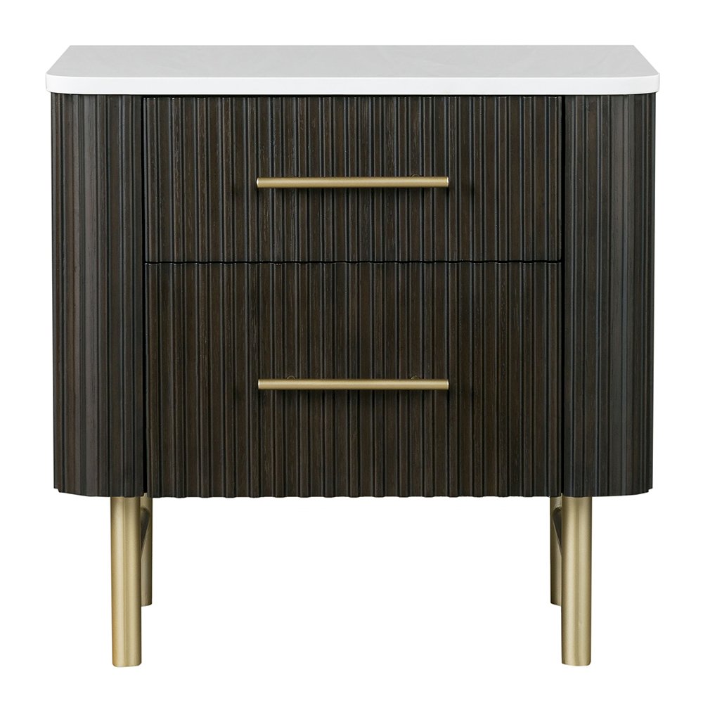 Clayten Nightstand w/Marble Top Engineering Marble Top & Espresso. Picture 3