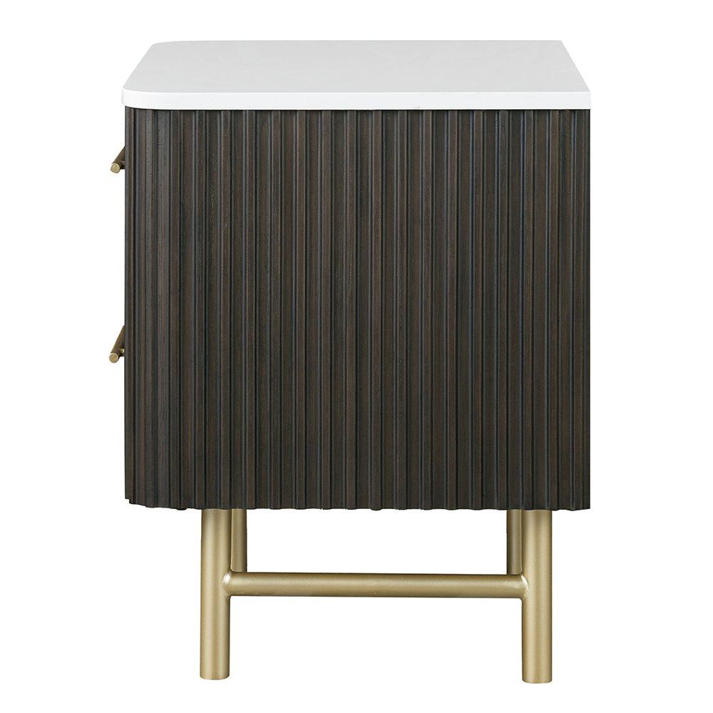 Clayten Nightstand w/Marble Top Engineering Marble Top & Espresso. Picture 4