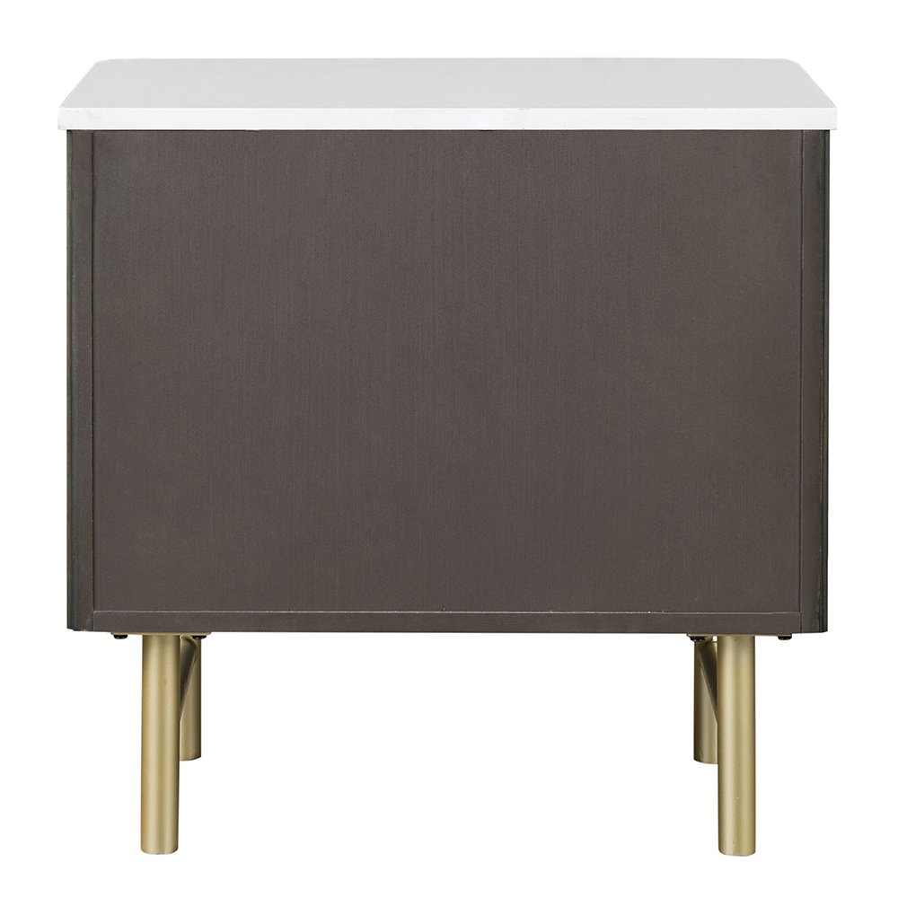 Clayten Nightstand w/Marble Top Engineering Marble Top & Espresso. Picture 5