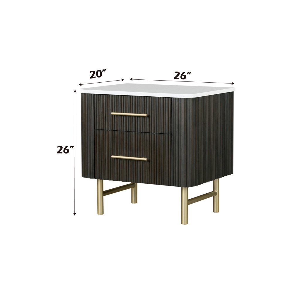 Clayten Nightstand w/Marble Top Engineering Marble Top & Espresso. Picture 8