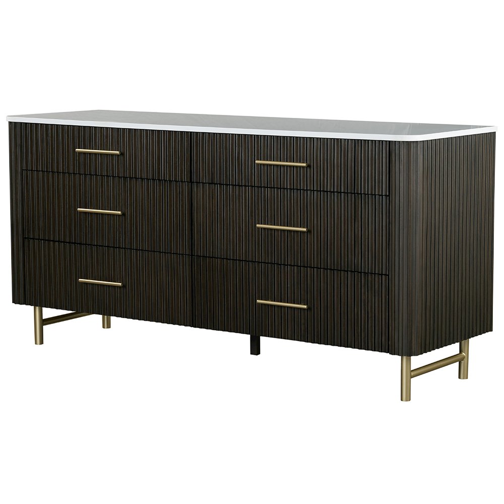 Clayten Dresser w/Marble Top Engineering Marble Top & Espresso. Picture 2