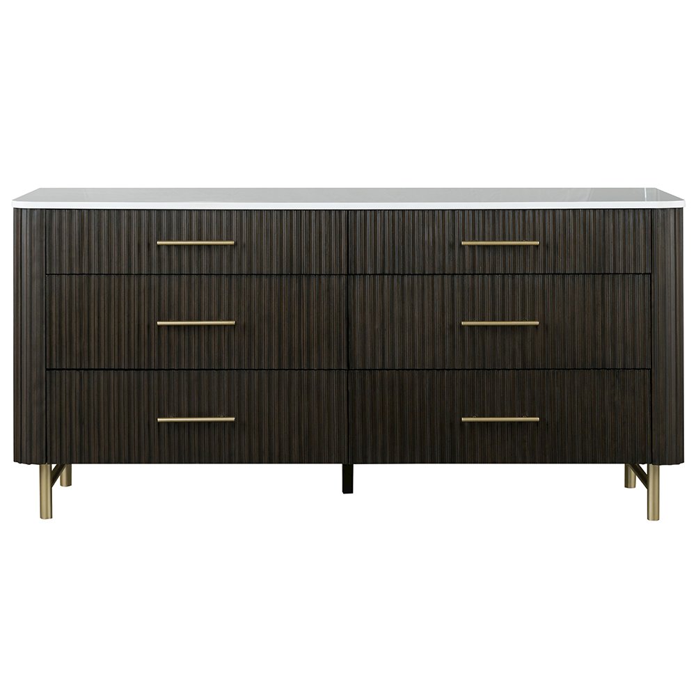 Clayten Dresser w/Marble Top Engineering Marble Top & Espresso. Picture 3