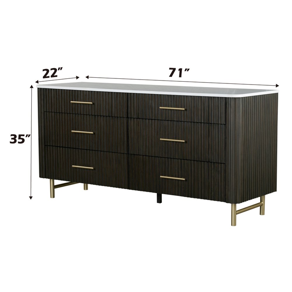 Clayten Dresser w/Marble Top Engineering Marble Top & Espresso. Picture 6