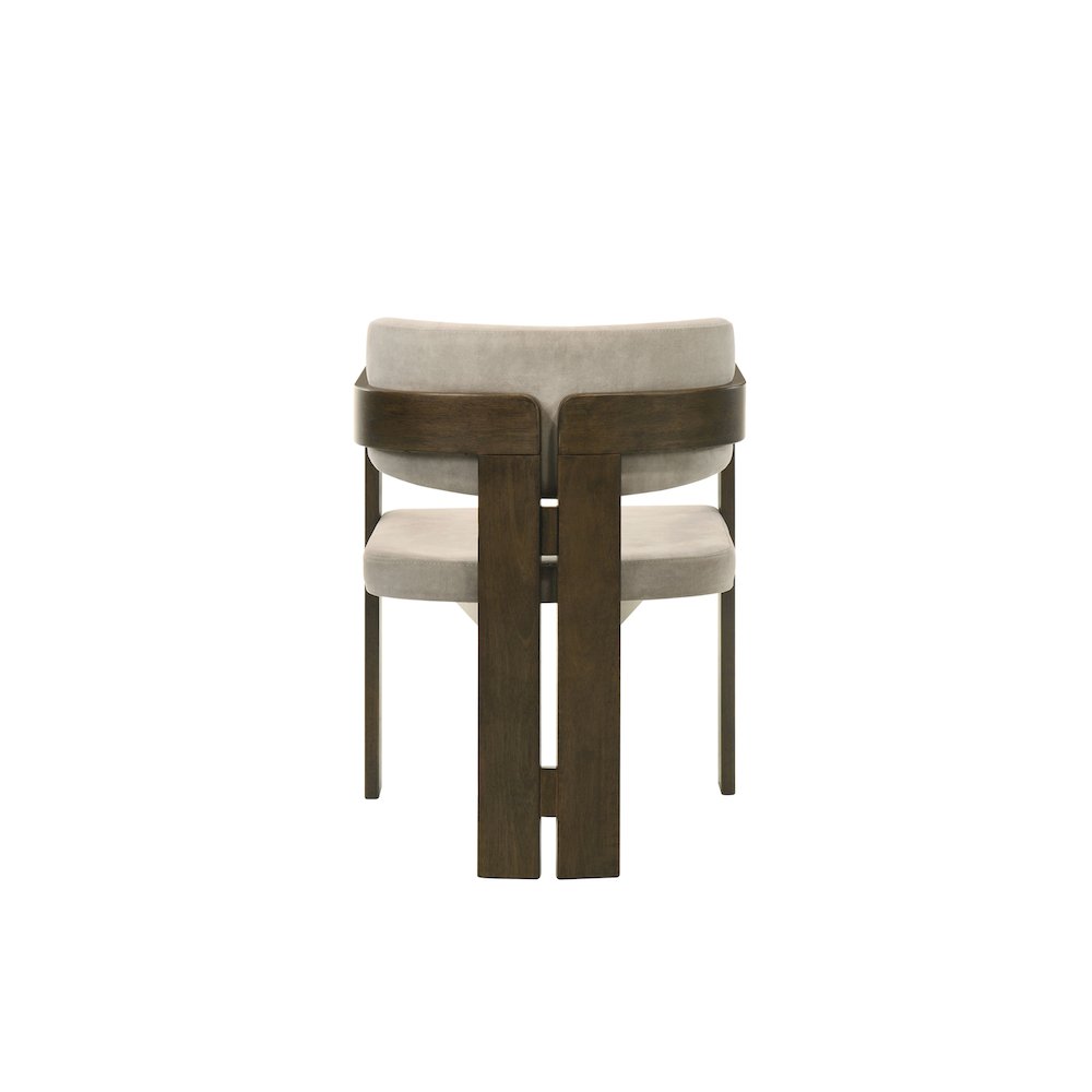 Destin Arm Chair Light Gray Polished Microfiber & Walnut. Picture 4