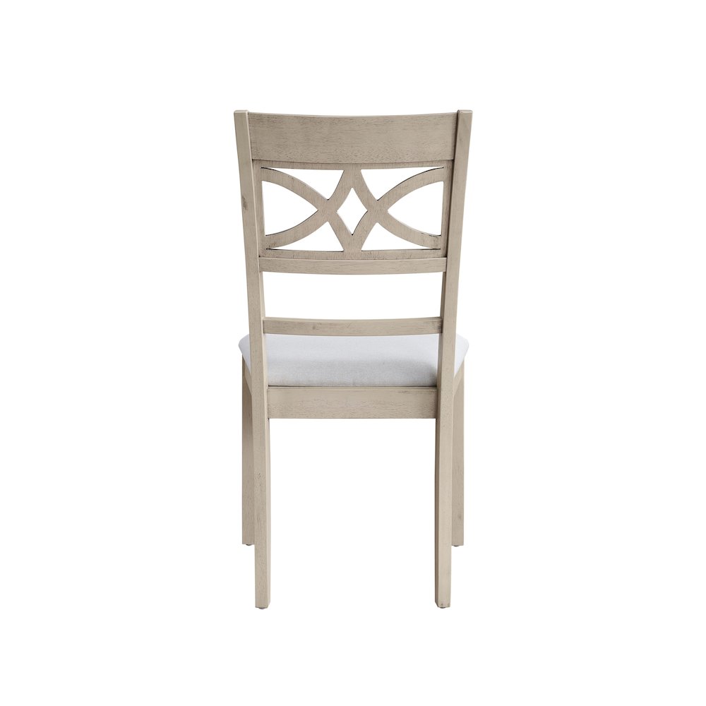 Ferris Side Chair (Set-2) in Beige Linen & Antique Bone White Finish. Picture 3