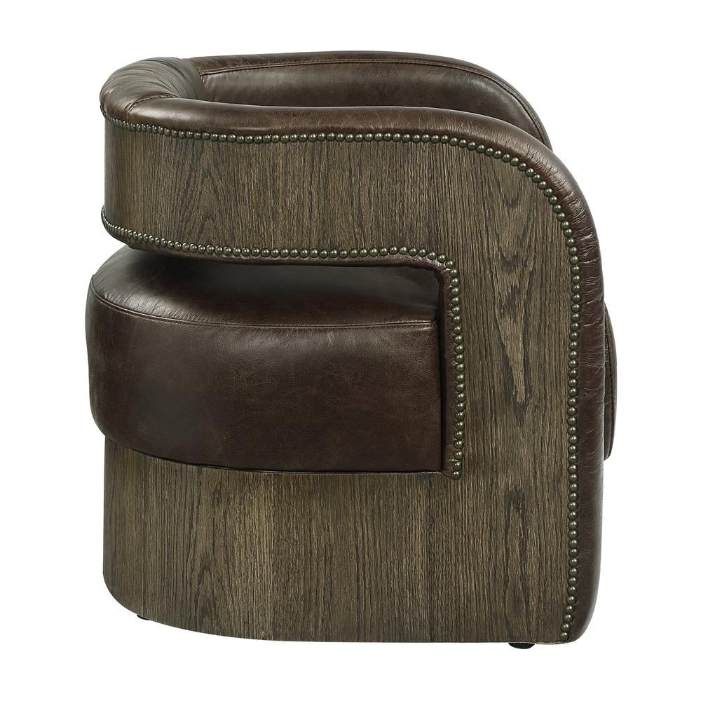 Feyre Accent Chair, Espresso Top grain  Leather. Picture 3