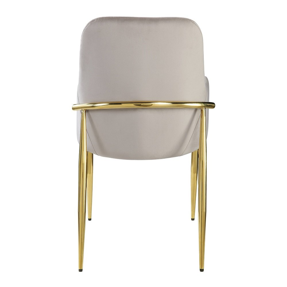 Barnard Side Chair (Set-2) Gray Velvet & Mirrored Gold. Picture 5