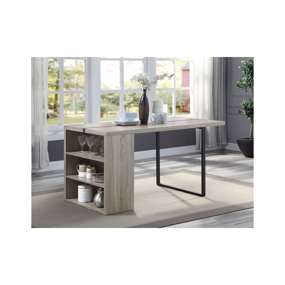 Patwin Dining Table Gray Oak & Black. Picture 1