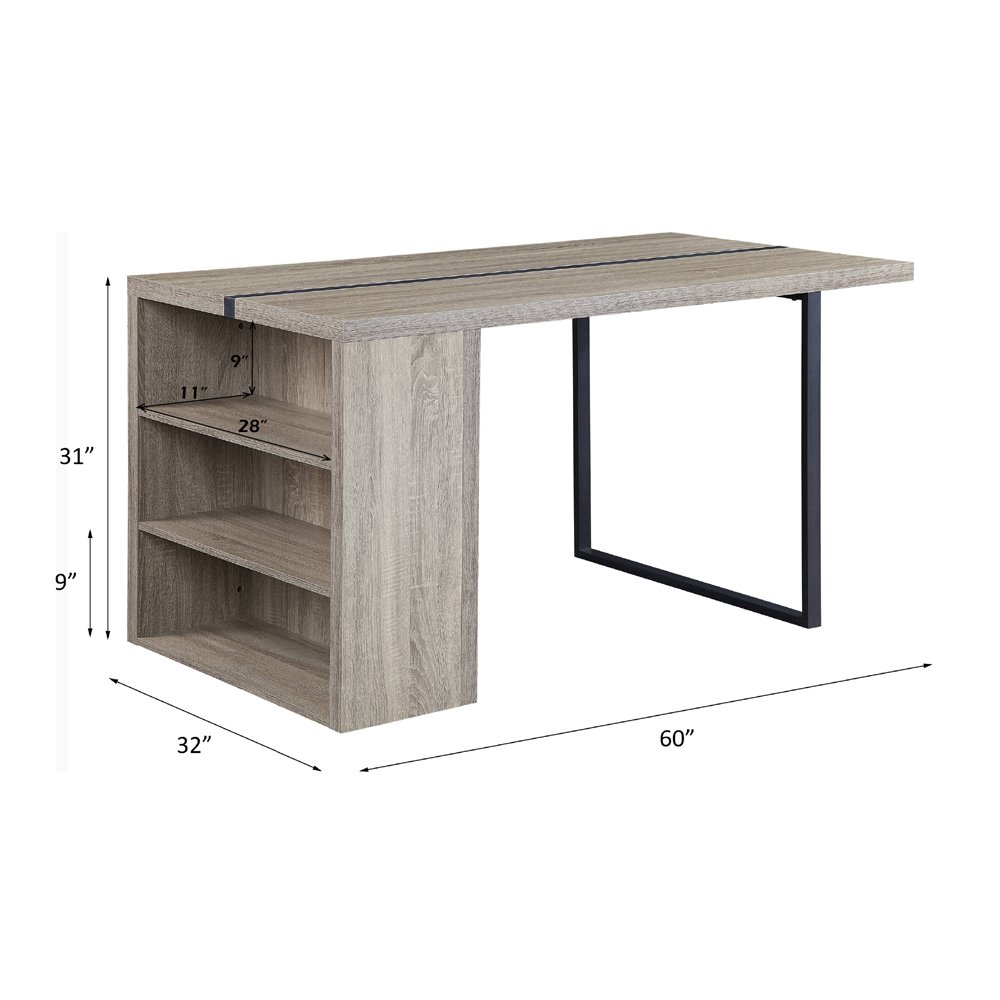 Patwin Dining Table Gray Oak & Black. Picture 7