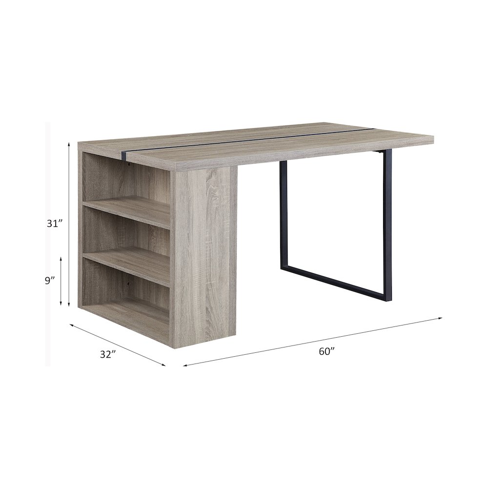 Patwin Dining Table Gray Oak & Black. Picture 6
