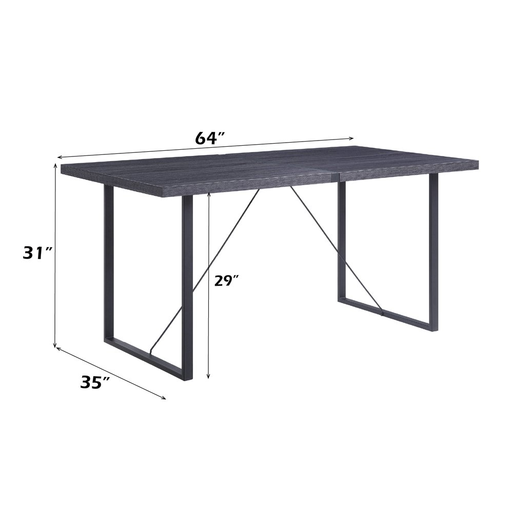 Nakula Dining Table Gray Oak & Black. Picture 5