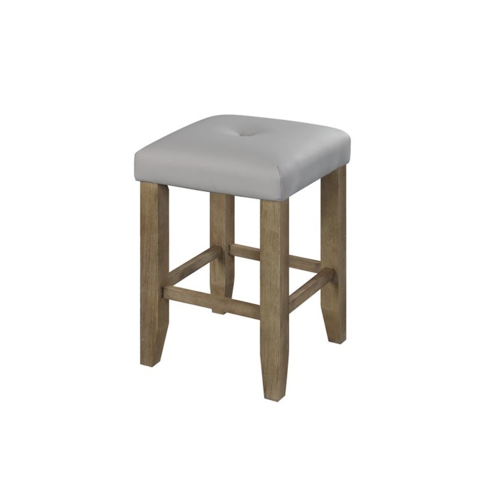 Charnell Counter Height Stool (Set-2) Gary Synthetic Leather & Oak. Picture 3