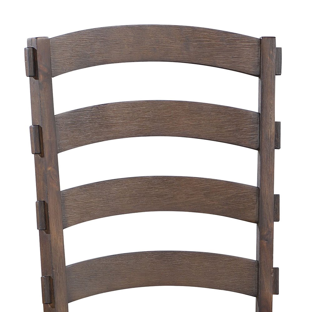 Pascaline Side Chair (Set-2) Gray Fabric, Rustic Brown & Oak. Picture 6