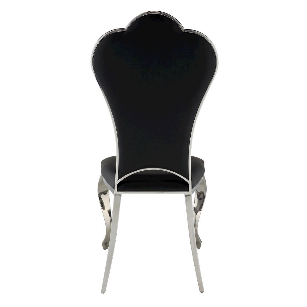 Cyrene Side Chair (Set-2) Black Synthetic Leather. Picture 5