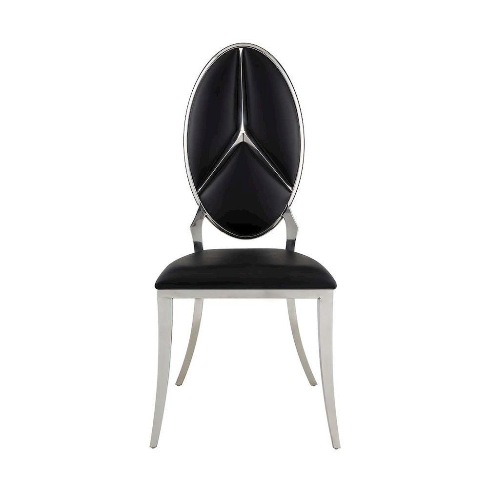 Cyrene Side Chair (Set-2) Black Synthetic Leather. Picture 3