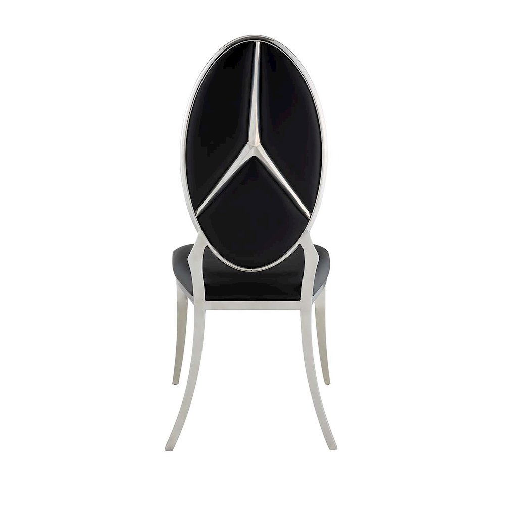 Cyrene Side Chair (Set-2) Black Synthetic Leather. Picture 5