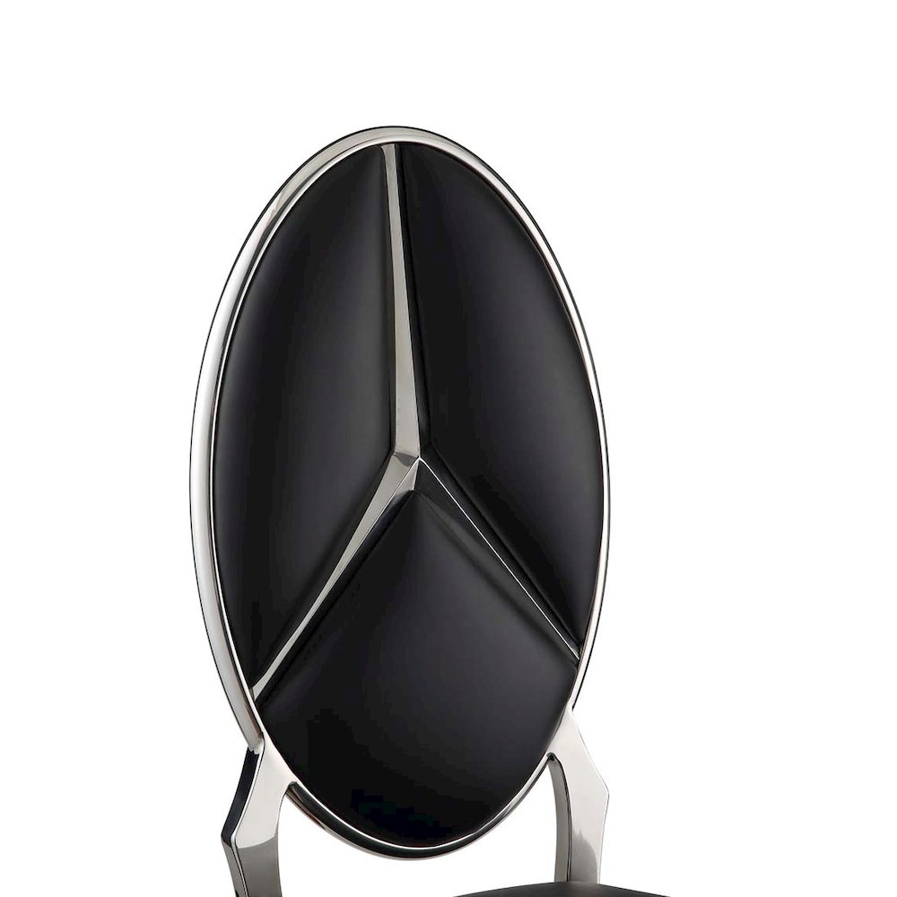 Cyrene Side Chair (Set-2) Black Synthetic Leather. Picture 6