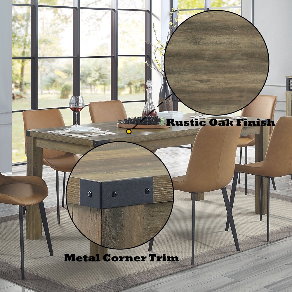 Abiram Dining Table Rustic Oak. Picture 7