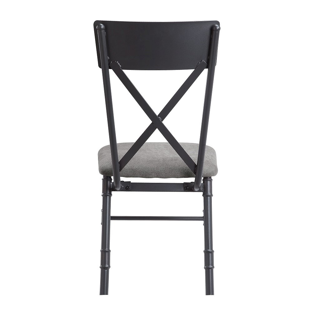 Edina Side Chair (Set-2) Gray Fabric, Oak & Sandy Black. Picture 5