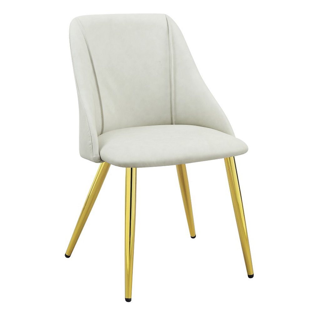 Gaines Side Chair(Set-2) White Synthetic Leather. Picture 2