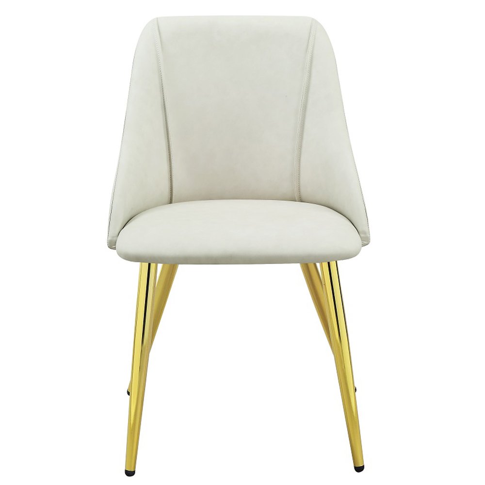 Gaines Side Chair(Set-2) White Synthetic Leather. Picture 3