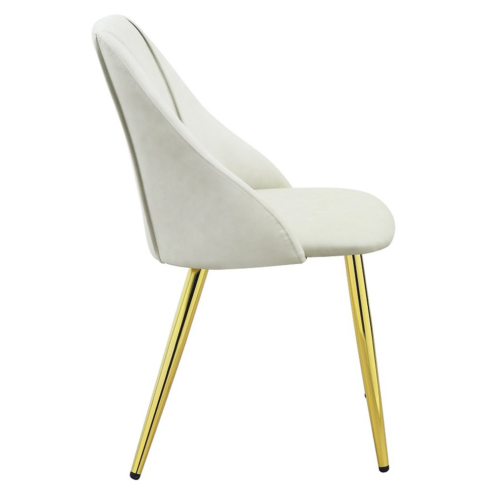 Gaines Side Chair(Set-2) White Synthetic Leather. Picture 4