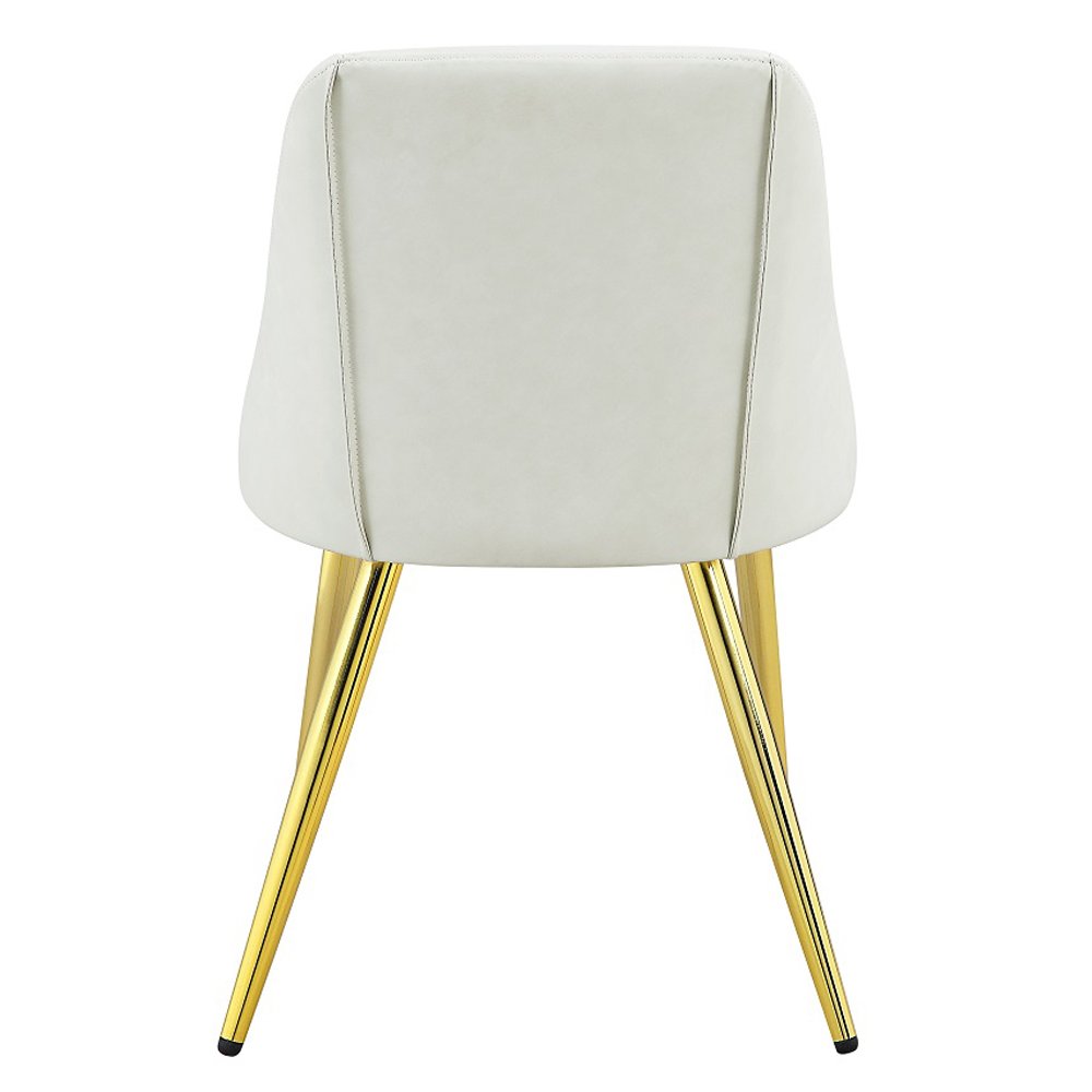 Gaines Side Chair(Set-2) White Synthetic Leather. Picture 5