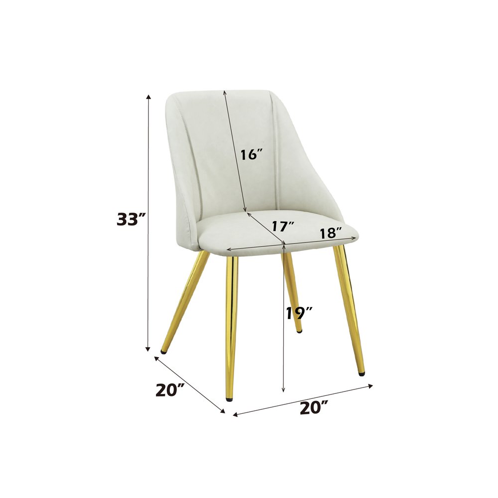 Gaines Side Chair(Set-2) White Synthetic Leather. Picture 7