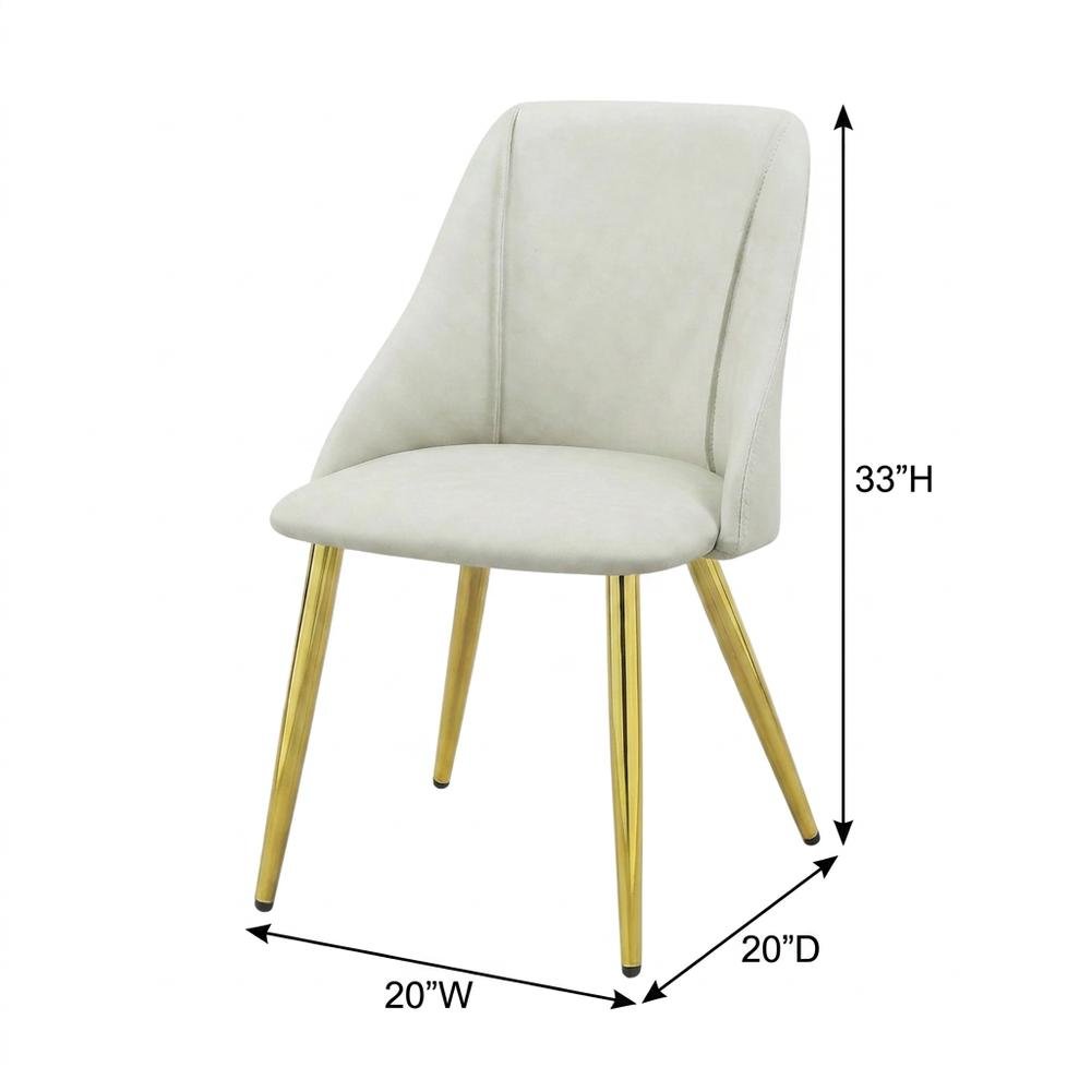 PU Leather Dining Chairs, Contemporary Living Room Accents, White Synthetic. Picture 5