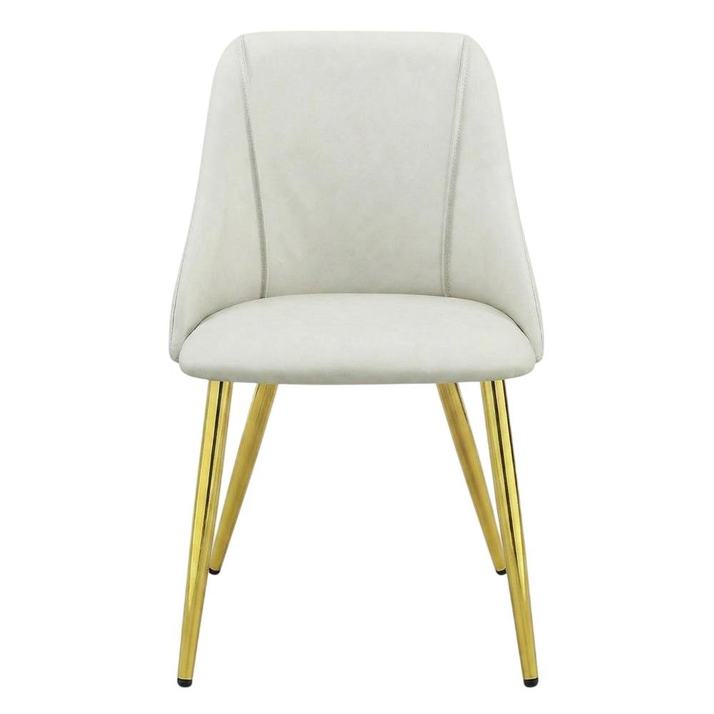 PU Leather Dining Chairs, Contemporary Living Room Accents, White Synthetic. Picture 1
