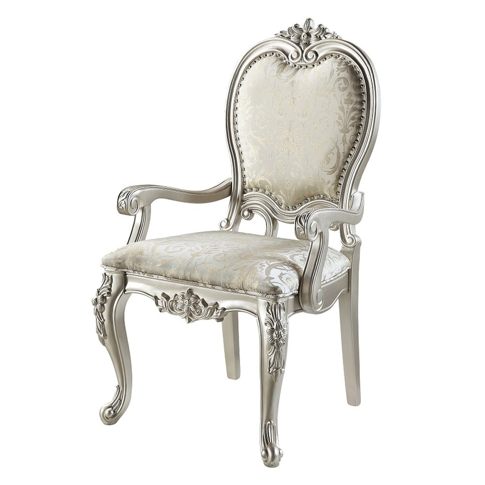 Bently Arm Chair (Set-2) Pattern Linen & Champagne. Picture 2