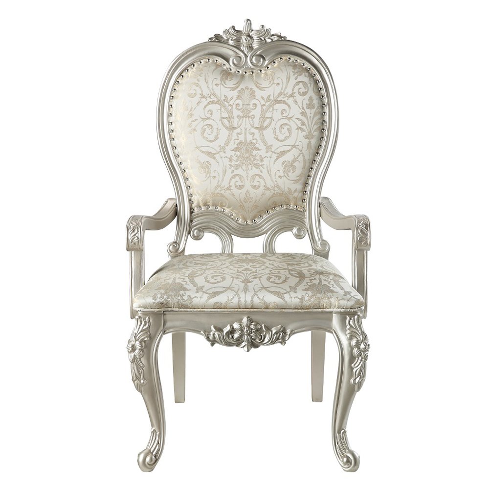 Bently Arm Chair (Set-2) Pattern Linen & Champagne. Picture 3