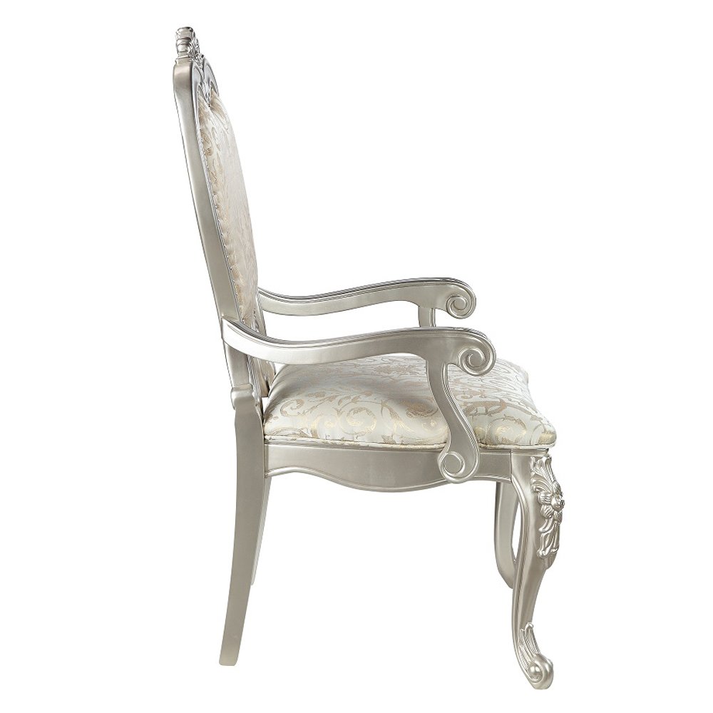 Bently Arm Chair (Set-2) Pattern Linen & Champagne. Picture 4