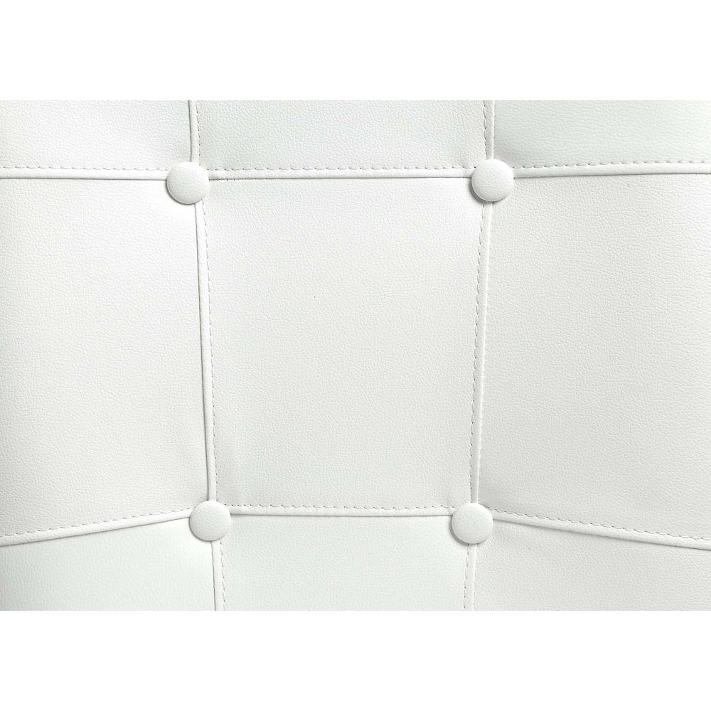 Hussein Side Chair (Set-2) White Synthetic Leather & Black Finish. Picture 6