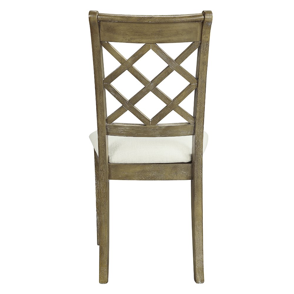 Karsen Side Chair (Set-2) Beige Linen & Rustic Oak. Picture 5