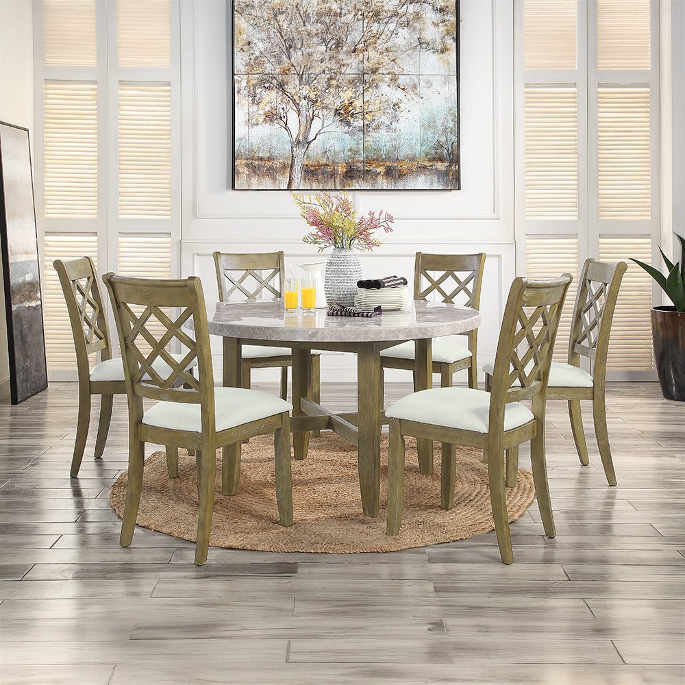 Karsen Side Chair (Set-2) Beige Linen & Rustic Oak. Picture 10