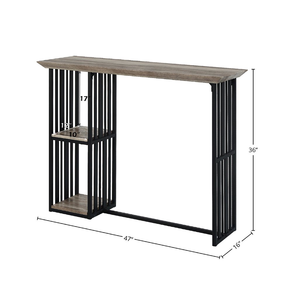 Zudora Counter Height Table Antique Oak & Black. Picture 8