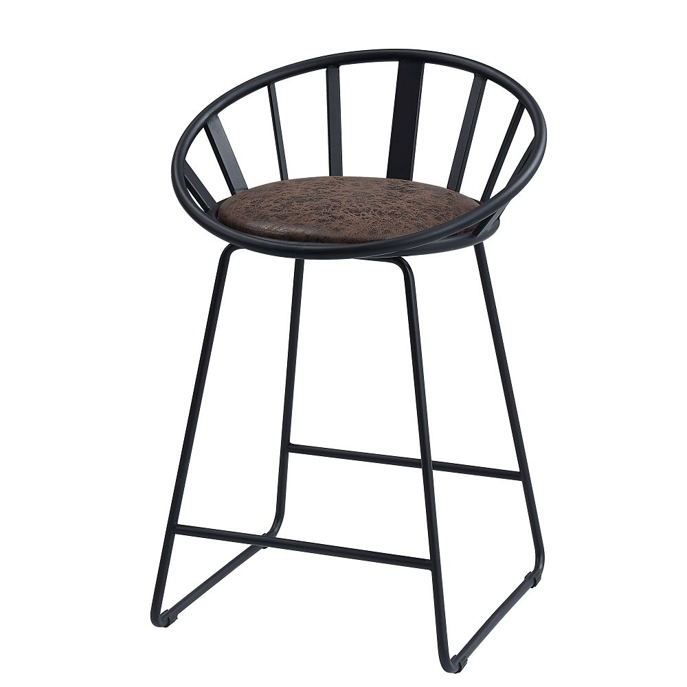 Zudora Counter Height Chair (Set-2) Synthetic Leather & Black. Picture 1
