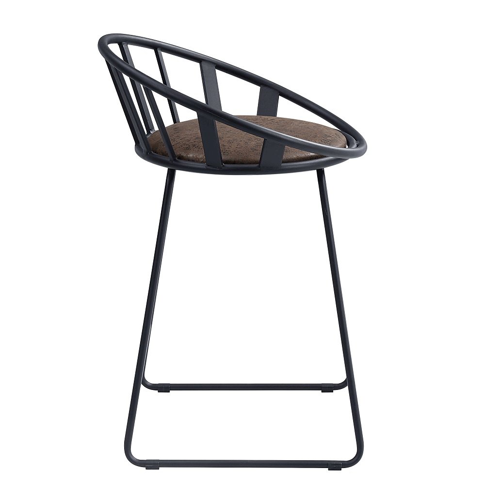Zudora Counter Height Chair (Set-2) Synthetic Leather & Black. Picture 4
