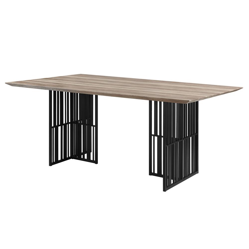 Zudora Dining Table Antique Oak & Black. Picture 1