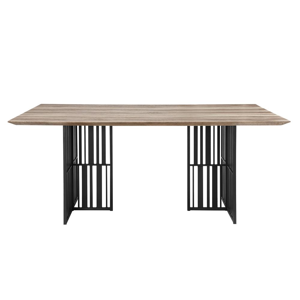 Zudora Dining Table Antique Oak & Black. Picture 2
