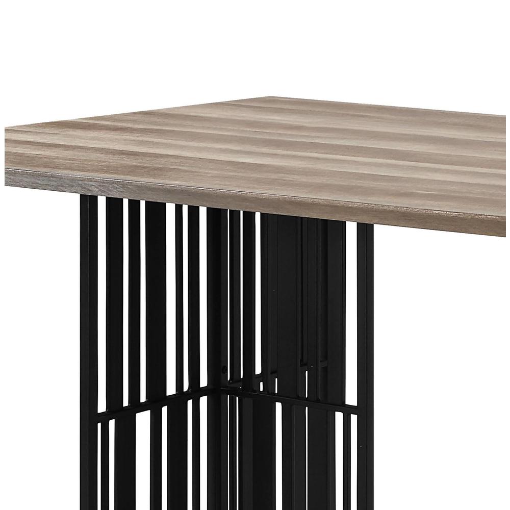 Zudora Dining Table Antique Oak & Black. Picture 4