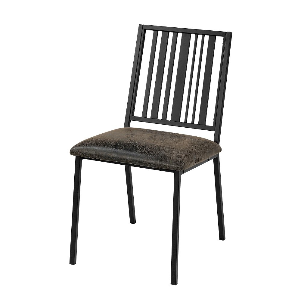 Zudora Side Chair (Set-2) Synthetic Leather & Black. Picture 1