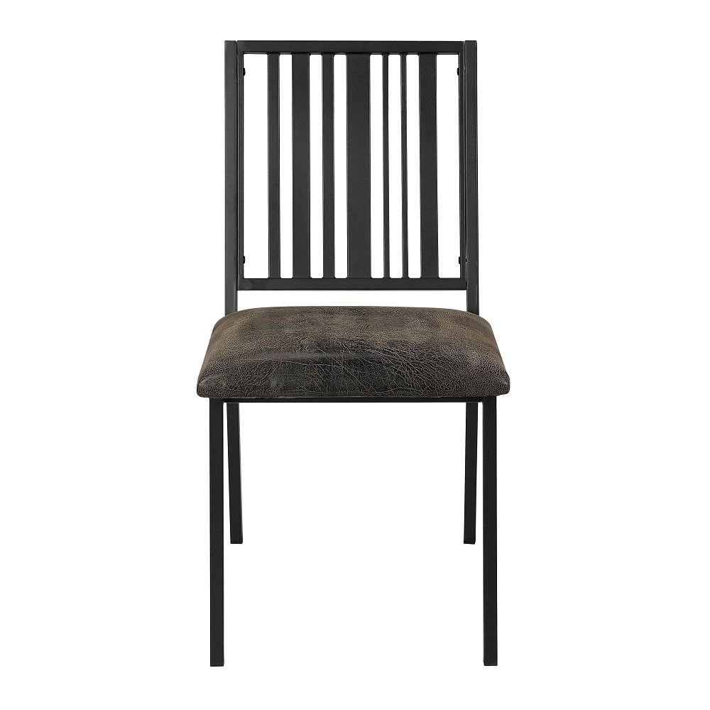 Zudora Side Chair (Set-2) Synthetic Leather & Black. Picture 5