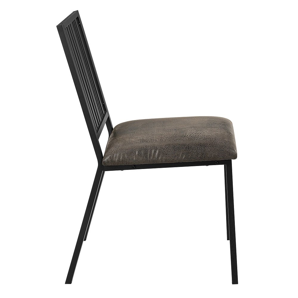 Zudora Side Chair (Set-2) Synthetic Leather & Black. Picture 4