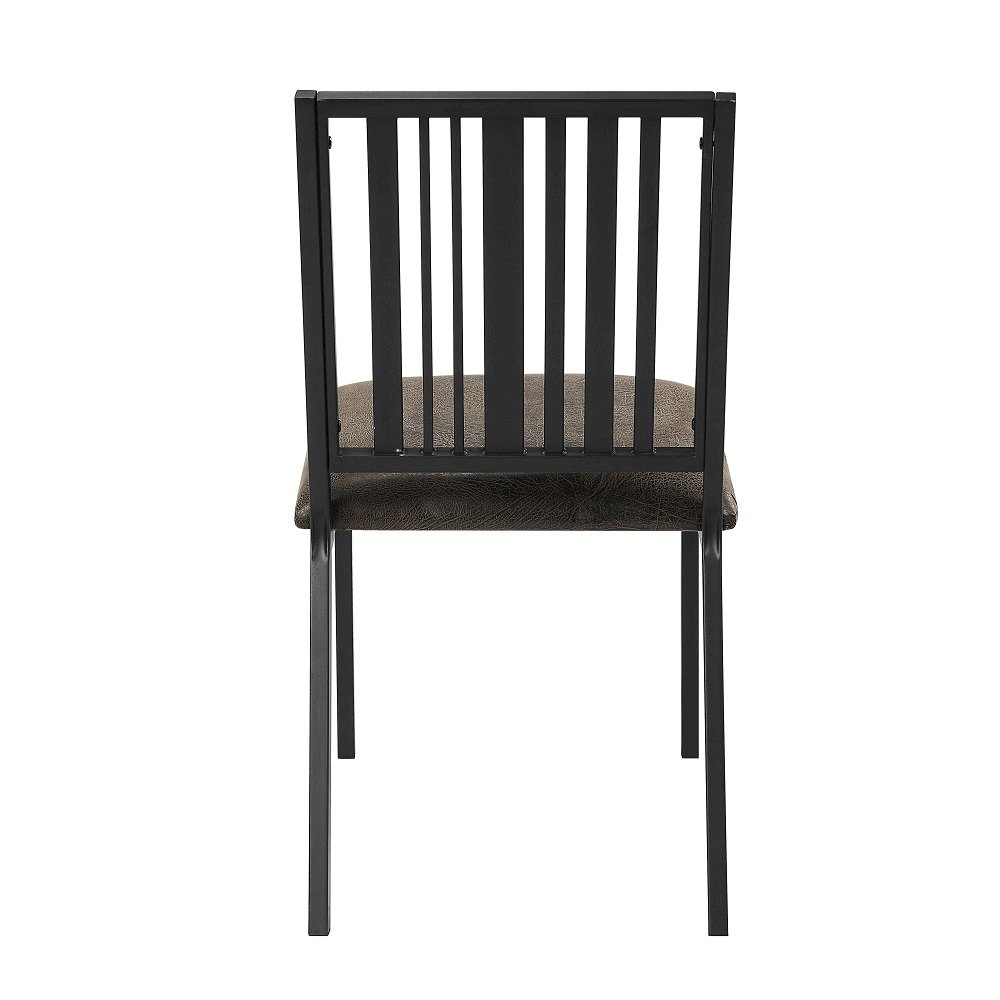 Zudora Side Chair (Set-2) Synthetic Leather & Black. Picture 3
