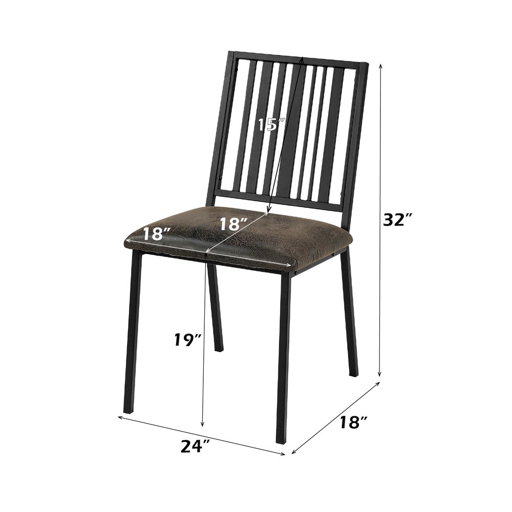 Zudora Side Chair (Set-2) Synthetic Leather & Black. Picture 7