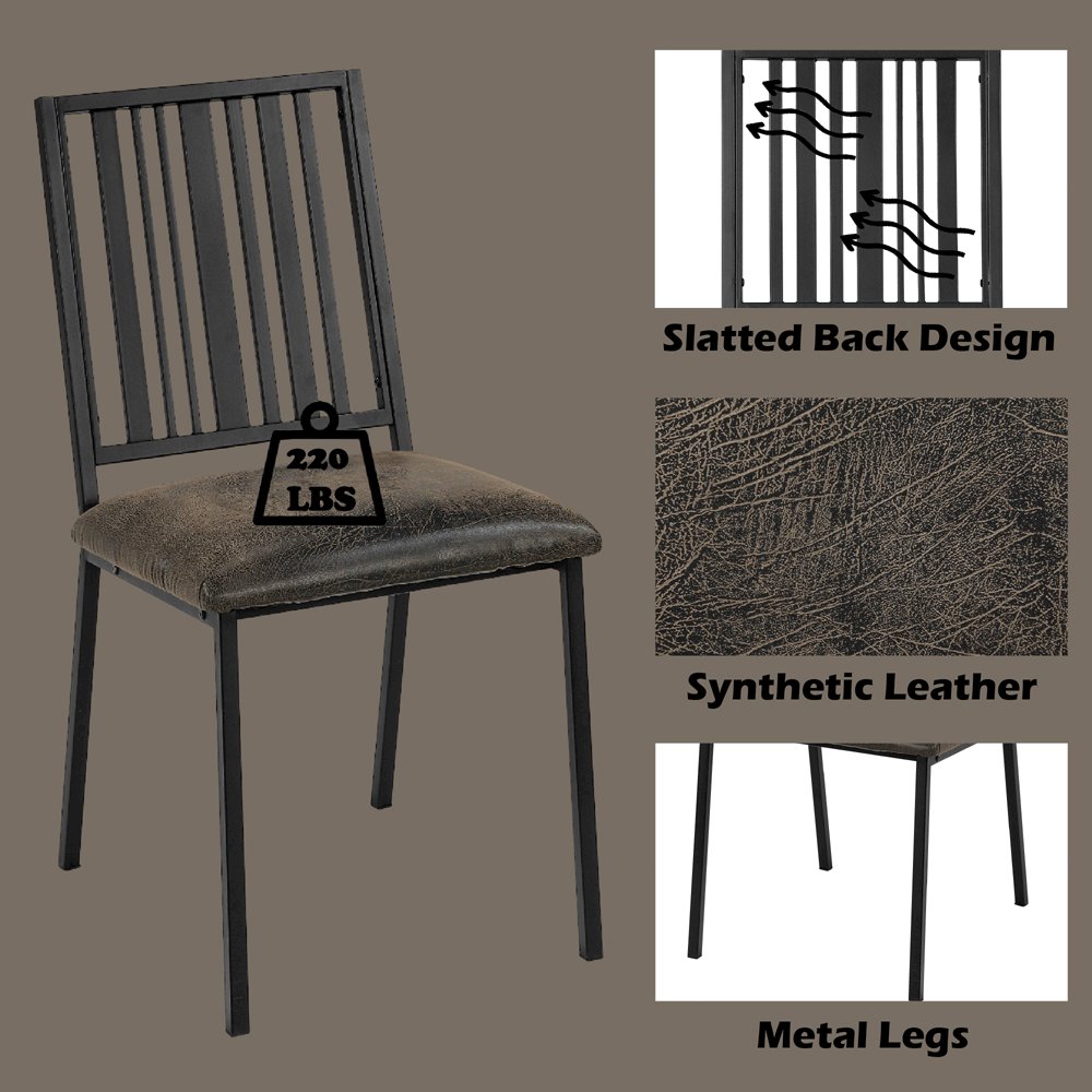 Zudora Side Chair (Set-2) Synthetic Leather & Black. Picture 8