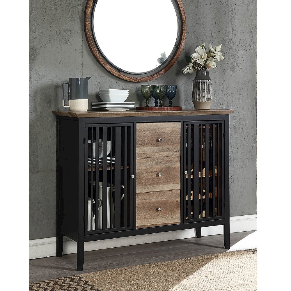 Zudora Server Antique Oak & Black. Picture 1