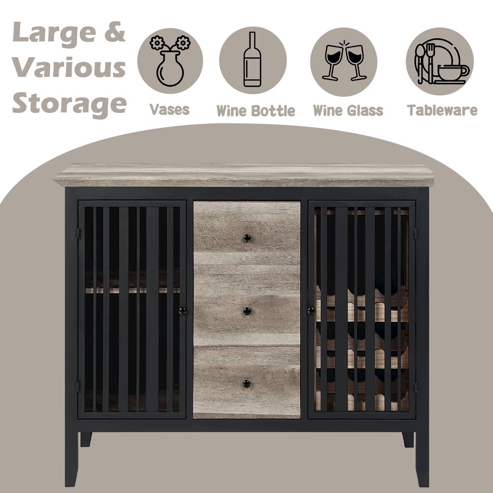 Zudora Server Antique Oak & Black. Picture 8